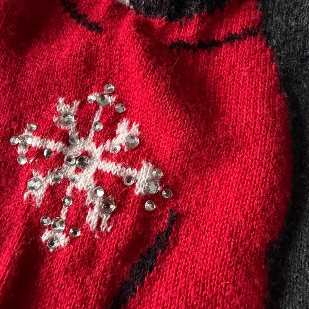 Westport 1962 Gray French Bulldog Sweater Sequin Snowflake Small - Picture 3 of 9
